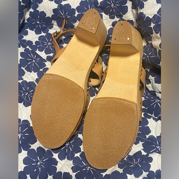 Brand New Swedish Hasbeens Brassy Leather High Heel Sandals NWOT - Picture 5 of 10